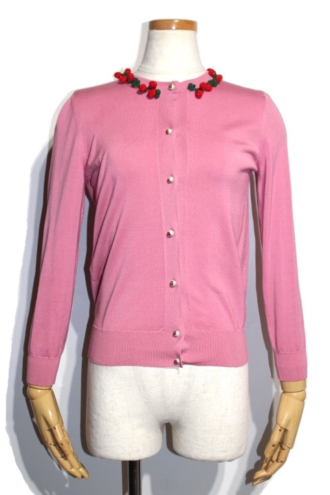 Gucci グッチ カーディガン レディースxs ピンク コットン 0 の購入なら 質 の大黒屋 公式