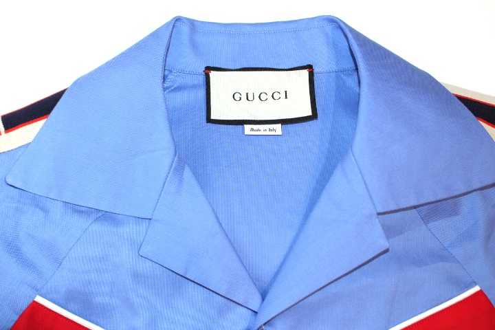 Gucci グッチ シャツ メンズ44 ブルー コットン 0 の購入なら 質 の大黒屋 公式