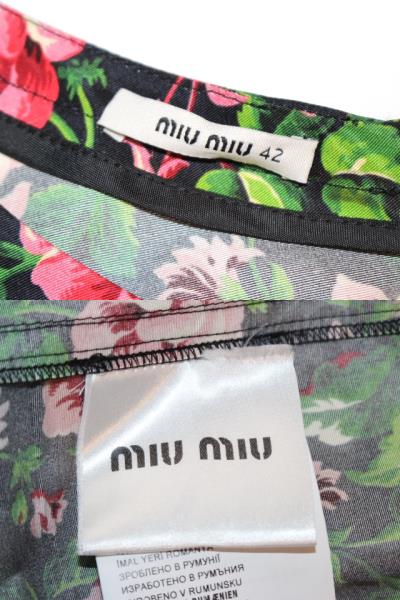 Miu Miu ミュウミュウ ワンピース レディース42 ノースリーブ ブラック レッド 花柄 シルク Mf1449 0 の購入なら 質 の大黒屋 公式