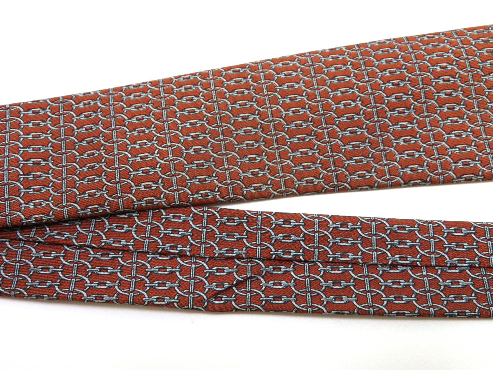 Hermes エルメス ネクタイ シルク レンガ チェーン 472 Ctの購入なら 質 の大黒屋 公式