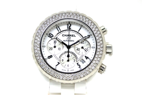 Chanel シャネル J12 クロノグラフ H1008 ホワイトセラミック 自動巻き メンズ 0 の購入なら 質 の大黒屋 公式