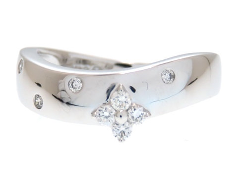 Vendome Aoyama ヴァンドーム青山 貴金属 宝石 リング ピンキーリング K18ホワイトゴールド ダイヤモンド 4号 2 5g 431 の購入なら 質 の大黒屋 公式