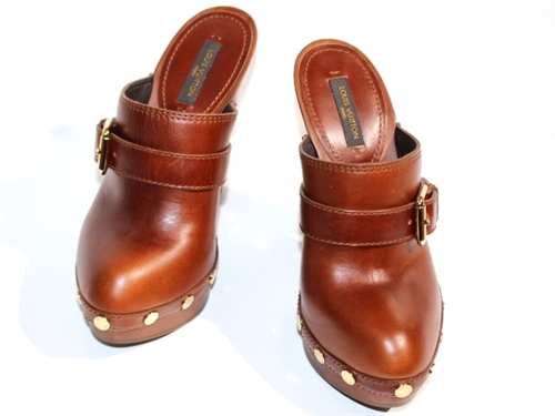 Louis Vuitton ルイ ヴィトン サボサンダル レディース34ハーフ 約22cm ブラウン レザー 0 の購入なら 質 の大黒屋 公式