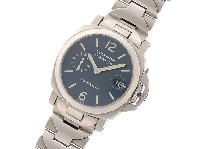 Panerai 時計 ルミノール マリーナ Pam001 オートマチック カレンダー機能 ブルー文字盤 ステンレススチールss メンズ時計 430 の購入なら 質 の大黒屋 公式