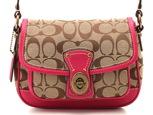 Coach コーチ シグネチャーショルダーポーチ ベージュ ピンク キャンバス レザー 5 の購入なら 質 の大黒屋 公式