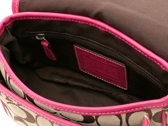Coach コーチ シグネチャーショルダーポーチ ベージュ ピンク キャンバス レザー 5 の購入なら 質 の大黒屋 公式
