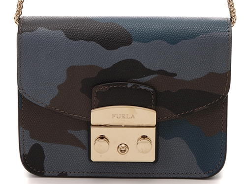 Furla フルラ メトロポリス ミニクロスボディバッグ 迷彩柄 カモフラージュ ブルー グレー カーフ 474 の購入なら 質 の大黒屋 公式