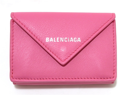 Balenciaga バレンシアガ サイフ 小物 財布 ペーパーミニウォレット ピンク レザー My 432 の購入なら 質 の大黒屋 公式