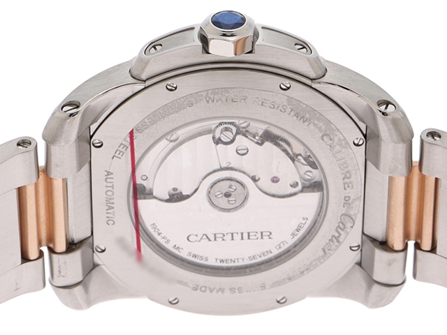 Cartier カルティエ 時計 カリブルドゥカルティエ Crw オートマチック 自動巻き メンズ ブラウン文字盤 Pg Ss ピンク ゴールド ステンレス 裏スケ シースルーバック 日常生活防水 460 の購入なら 質 の大黒屋 公式