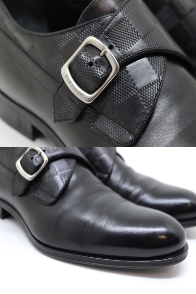 Louis Vuitton ルイ ヴィトン ローファー 革靴 メンズ6 約25cm ブラック レザー ダミエ 0 の購入なら 質 の大黒屋 公式