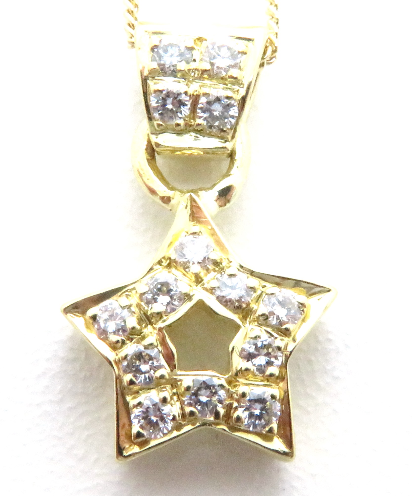 ノンブランドジュエリー スターモチーフネックレス K18イエローゴールド ダイヤモンド 全体重量約3 2g 5 の購入なら 質 の大黒屋 公式