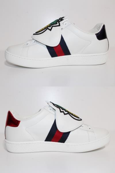 Gucci グッチ スニーカー レディース34ハーフ 約21 5cm ホワイト ネイビ レッド パイナップル レザー 0 の購入なら 質 の大黒屋 公式