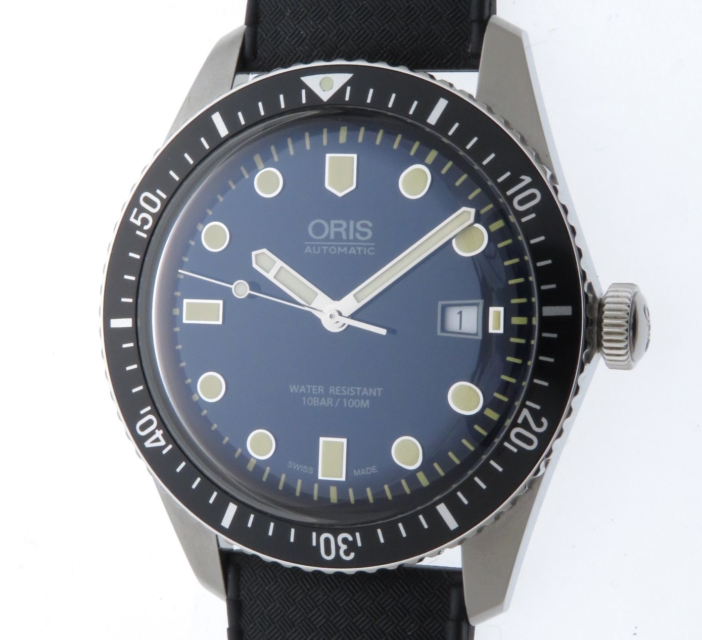 Oris オリス 時計 ダイバーズ65 ｒ ブルー文字盤 カレンダー機能 100m防水 ステンレススチールss ラバー 男性用時計 430 の購入なら 質 の大黒屋 公式