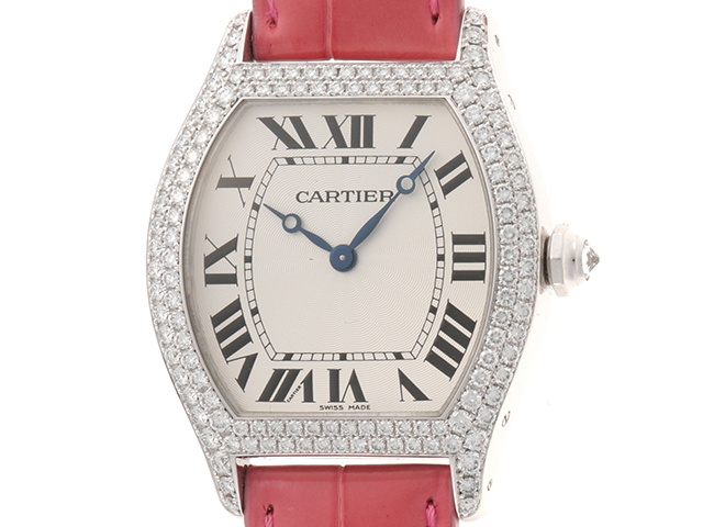 Cartier カルティエ トーチュlm Wa 2重ダイヤベゼル シルバーローマ文字盤 Wg 革ベルト ホワイトゴールド 手巻き時計 レディースウォッチ 4 の購入なら 質 の大黒屋 公式