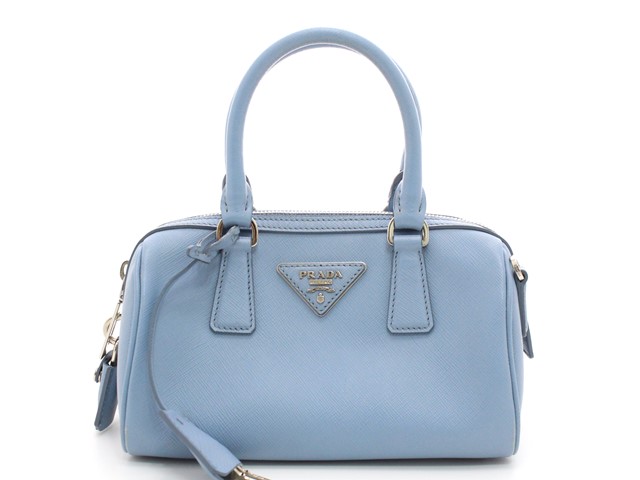 Prada プラダ ハンドバッグ ミニボストンバッグ 2wayショルダーバッグ サフィアーノ ライトブルー シルバー金具 Bl846y 474 の購入なら 質 の大黒屋 公式