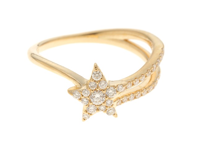 STAR JEWELRY スタージュエリー リング 貴金属 宝石 ゴールド K18 ダイヤモンド0.22ct 2.6g #8 【432】の購入