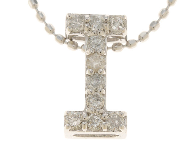 Jewelry ノンブランドジュエリー イニシャルi ネックレス ダイヤモンド K18wg D0 17ct 2 3g 434 の購入なら 質 の大黒屋 公式