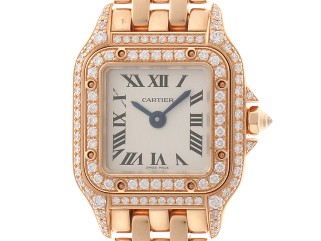 Cartier カルティ 時計 ミニパンテール Crwjpn00 クオーツ シルバー文字盤 ダイヤベゼル 18kピンクゴールドpg 女性用時計 430 の購入なら 質 の大黒屋 公式