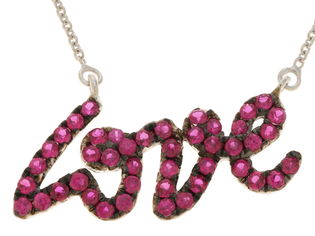 Jewelry ノンブランドジュエリー ルビー ネックレス Love K18wg Blg R0 50 3 0g 434 の購入なら 質 の大黒屋 公式