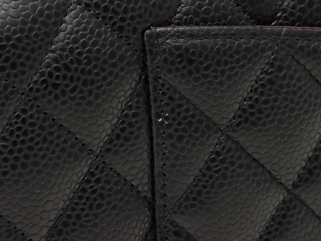 CHANEL シャネル マトラッセWフラップチェーンショルダーバッグ ブラック ゴールド金具 キャビアスキン 【472】 JH image number 4