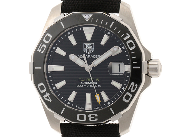 年12月 Heuer タグホイヤー アクアレーサー キャリバー5 Way211a Fc6362 オートマチック ブラック ｓｓ 432 の購入なら 質 の大黒屋 公式
