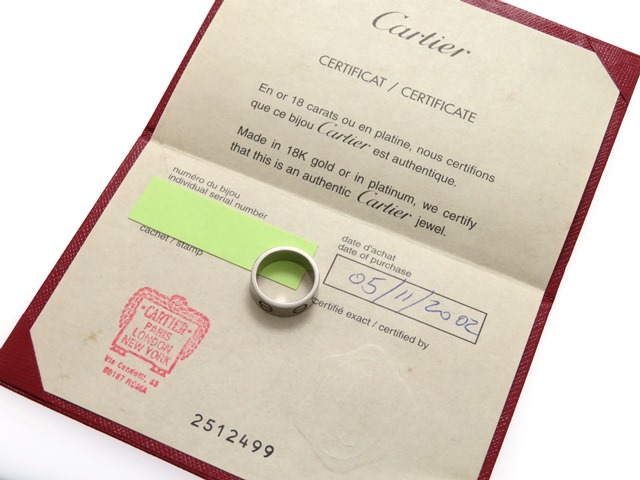 Cartier　カルティエ　ラブリング　指輪　K18WG　ホワイトゴールド　47号　【474】