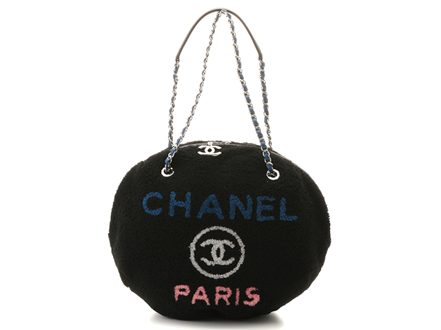 Chanel シャネル ロゴチェーンショルダー シアリング ムートン ブラック 460 の購入なら 質 の大黒屋 公式