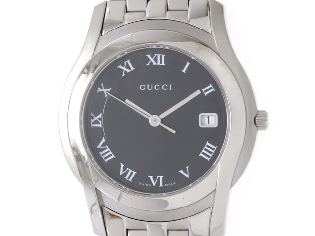 GUCCI グッチ 5500M メンズ 男性用腕時計 クオーツ ステンレス ブラック 【474】の購入なら「質」の大黒屋（公式）