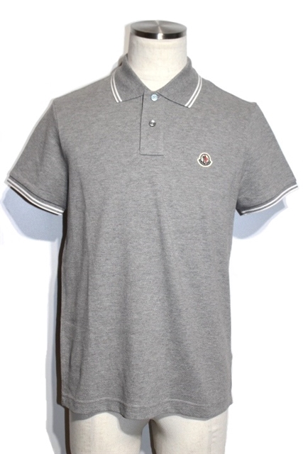 MONCLER モンクレール トップス 半袖 ポロシャツ メンズS グレー コットン 2018年 (2148103082634)【200】 image number 0