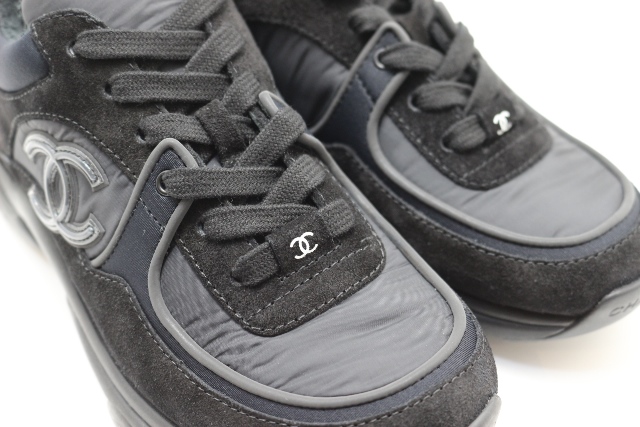 Chanel シャネル スニーカー レディース37 約23 5cm ブラック ファブリック ココマーク G 0 の購入なら 質 の大黒屋 公式