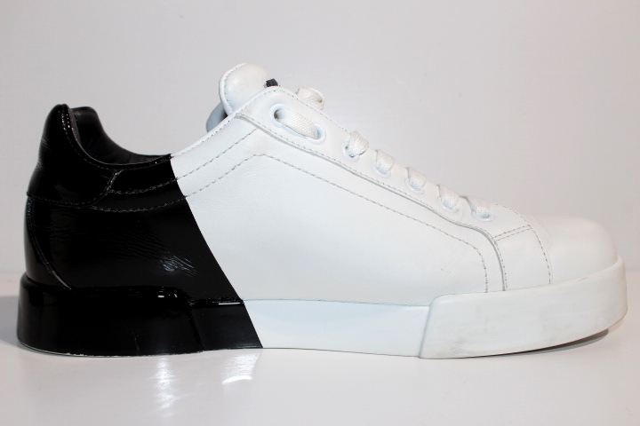 Dolce Gabbana ドルチェ ガッバーナ スニーカー ポルトフィーノ メンズ6 約25cm ホワイト ブラック レザー エナメル 0 の購入なら 質 の大黒屋 公式