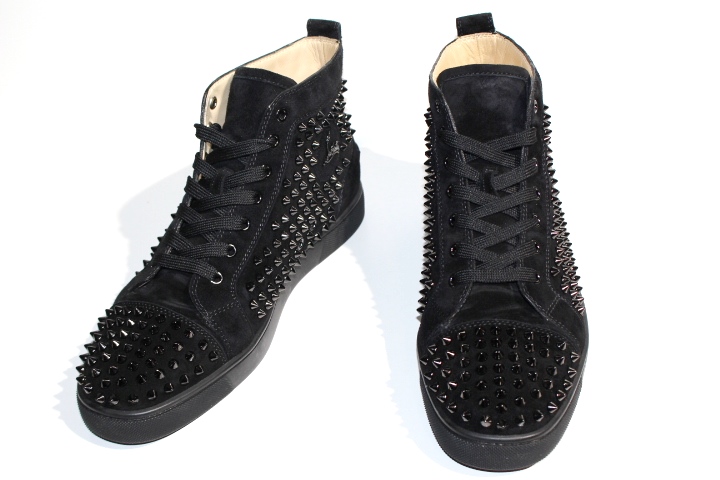 Christian Louboutin クリスチャンルブタン Louis Spikes ハイカットスニーカー メンズ43 約28cm ブラック スエード スタッズ 0 の購入なら 質 の大黒屋 公式