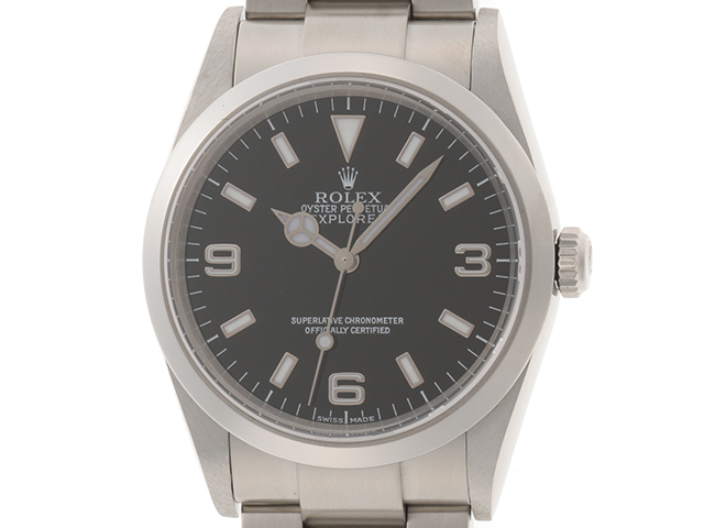 K番 02年2月 並行 Rolex ロレックス エクスプローラー1 ブラック文字盤 Ss ステンレス 自動巻き メンズ 437 の購入なら 質 の大黒屋 公式