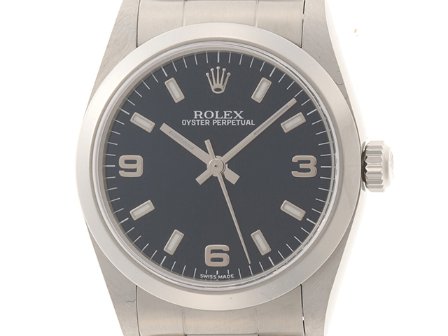 A番 ROLEX ロレックス オイスターパーペチュアル 77080 ボーイズサイズ ブルー文字盤 ステンレススチール 【205】 image number 0
