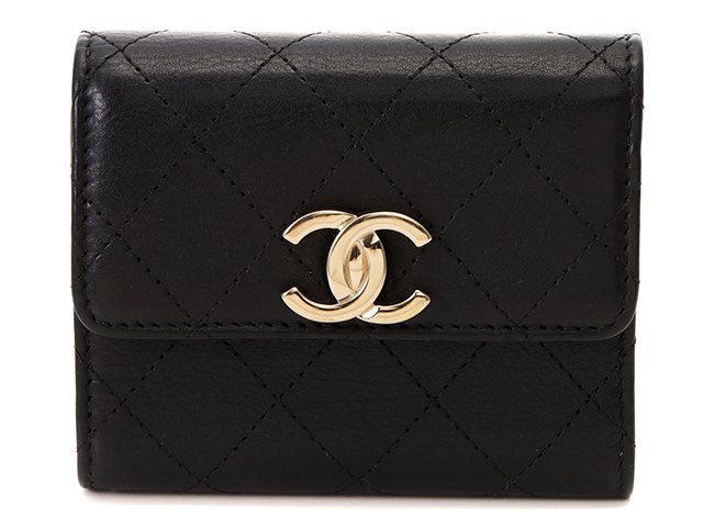 Chanel シャネル ﾏﾄﾗｯｾ三つ折財布 ﾌﾞﾗｯｸ Gp ﾚｻﾞｰ 431 の購入なら 質 の大黒屋 公式