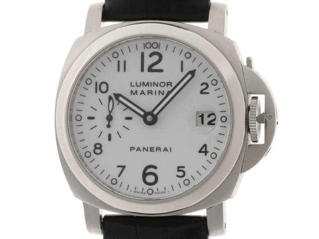 オーバーホール済 Panerai パネライ ルミノール マリーナ Pam 40ｍｍ ホワイト Ss 革 自動巻き 432 の購入なら 質 の大黒屋 公式