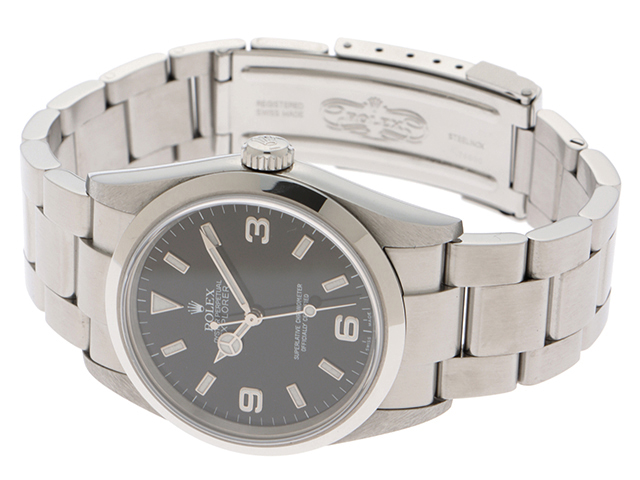 F番 日付無し 並行 Rolex ロレックス エクスプローラー１ Ss ブラック 自動巻き 432