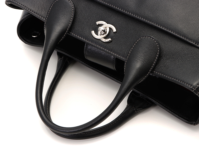 CHANEL シャネル エグゼクティブトート 2Wayトート ブラック シルバー金具 キャビア 【436】 image number 3