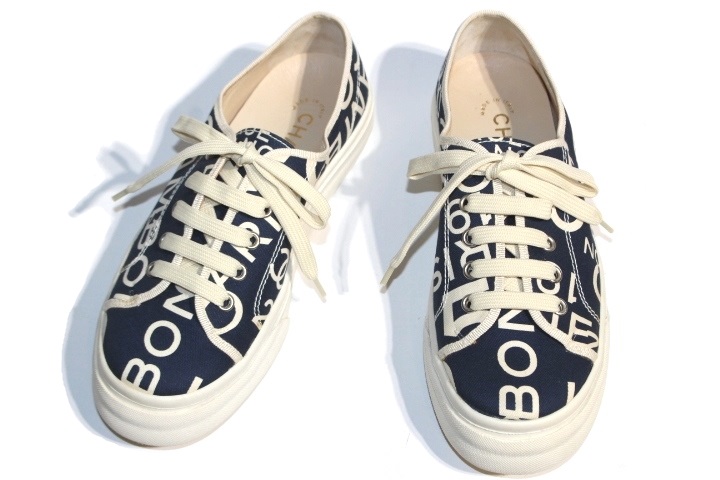 Chanel シャネル ローカットスニーカー レディース37 約23 5cm ネイビー アイボリー キャンバス ココマーク ロゴ 0 の購入なら 質 の大黒屋 公式