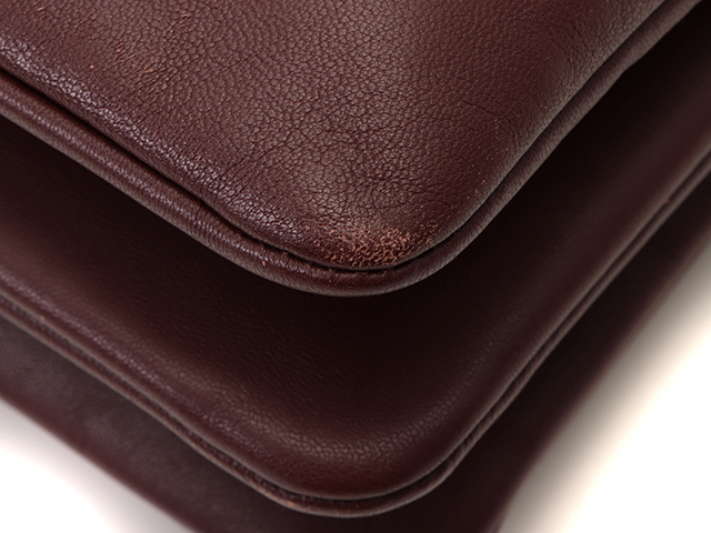 CELINE セリーヌ トリオバッグ ショルダーバッグ ボルドー ゴールド金具 スムースラムスキン【434】 image number 2