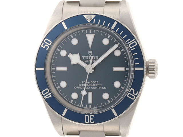 Tudor チュードル ヘリテージ ブラックベイ フィフティエイト b メンズ 時計 自動巻き ブルー文字盤 ステンレス 472 Huの購入なら 質 の大黒屋 公式