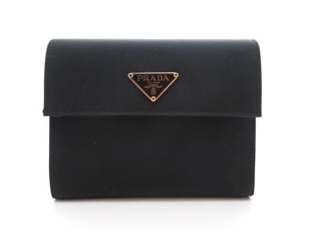 Prada プラダ 三つ折り財布 1m0170 ナイロン ブラック 473 の購入なら 質 の大黒屋 公式