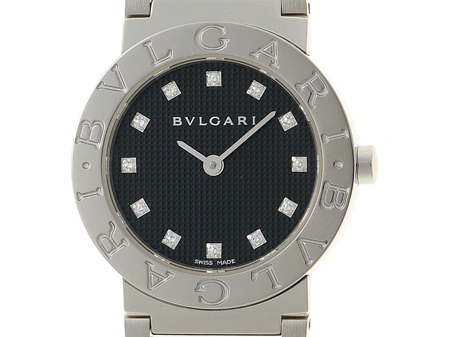 BVLGARI 手巻き時計 ステンレススチール 黒文字盤 BVLGARI 手巻き時計 ステンレススチール 黒文字盤