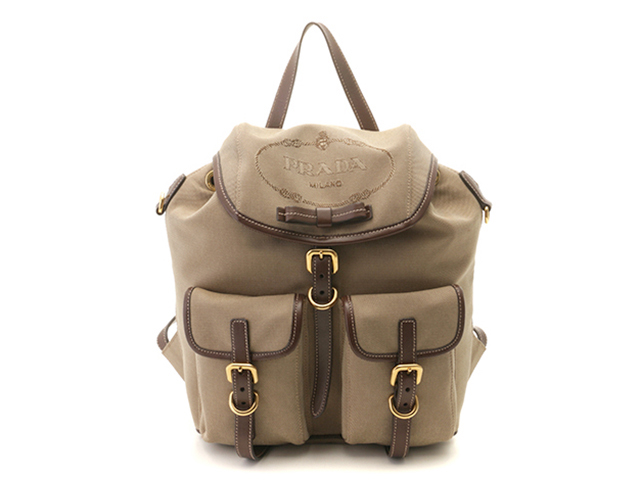 【希少】PRADA プラダ　オールレザー　リュック　バックパック　ブラウン PRADA - 美品 プラダ オールレザー リュックの通販 by