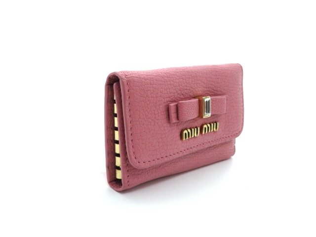 Miu Miu ミュウミュウ 小物 6連 キーケース マドラス リボン レザー ピンク 5pg222 レディース 436 の購入なら 質 の大黒屋 公式