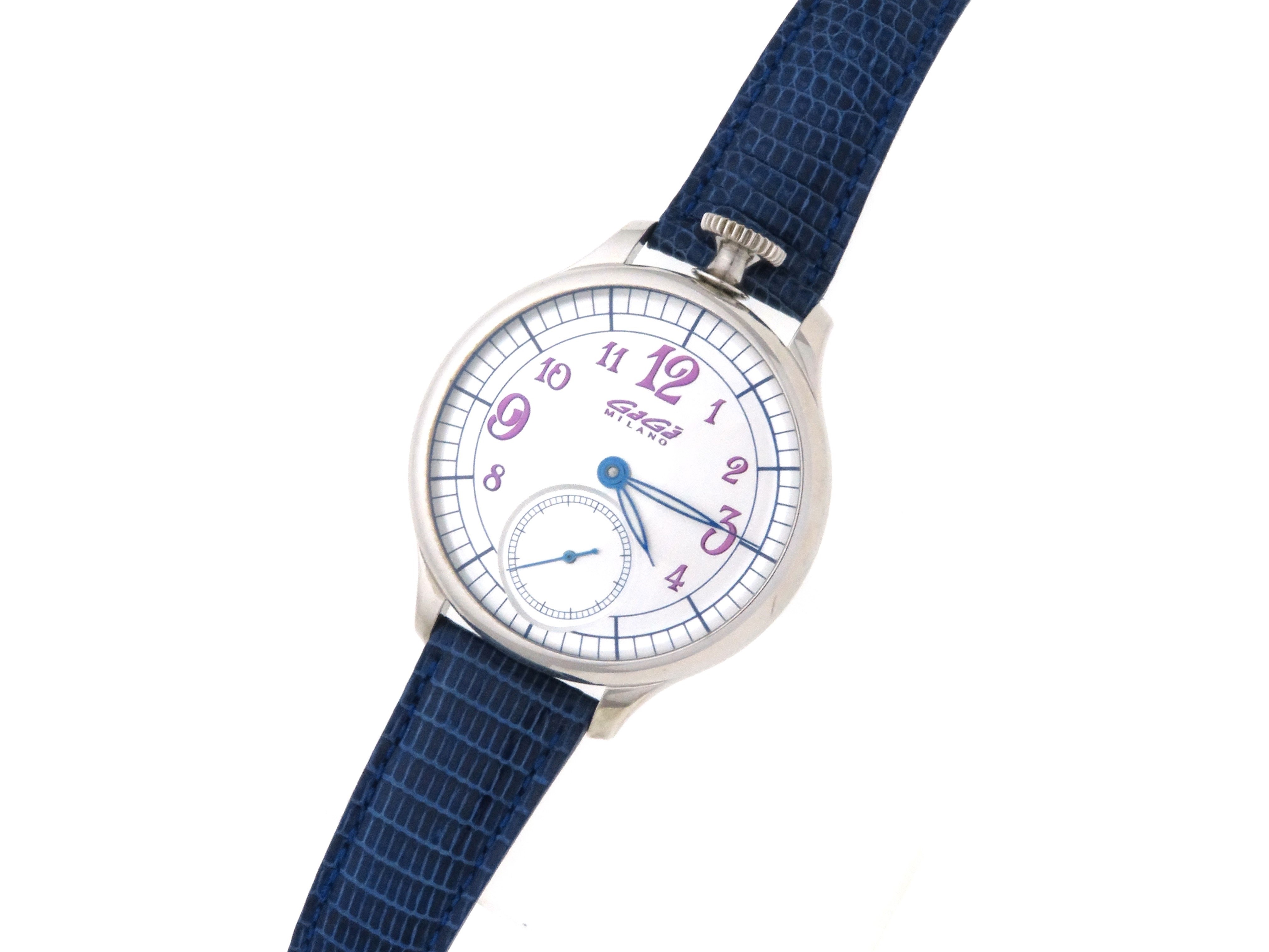 ガガミラノ 時計 メンズ 手巻き シルバー 世界限定250本 シルバー925 ブルー革 【436】の購入なら「質」の大黒屋（公式）