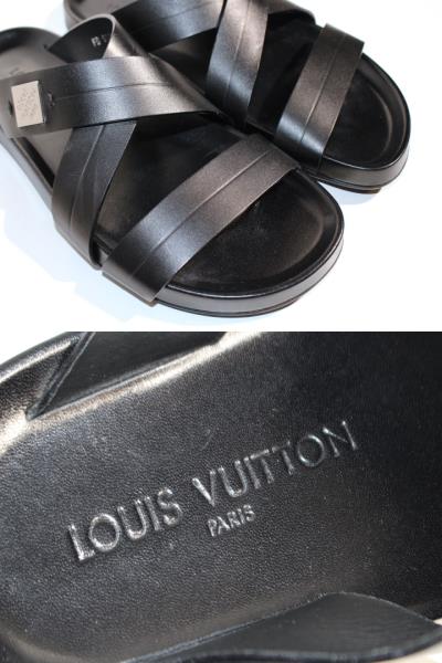 Louis Vuitton ルイヴィトン サンダル メンズ7 約26cm ブラック レザー 16年 0 の購入なら 質 の大黒屋 公式