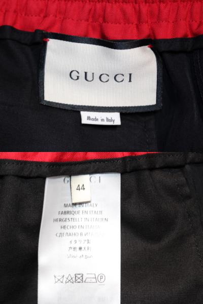 Gucci グッチ パンツ メンズ44 ブラック レッド トリアセテート コットン 432 の購入なら 質 の大黒屋 公式
