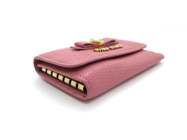 Miu Miu ミュウミュウ 小物 6連 キーケース マドラス リボン レザー ピンク 5pg222 レディース 436 の購入なら 質 の大黒屋 公式