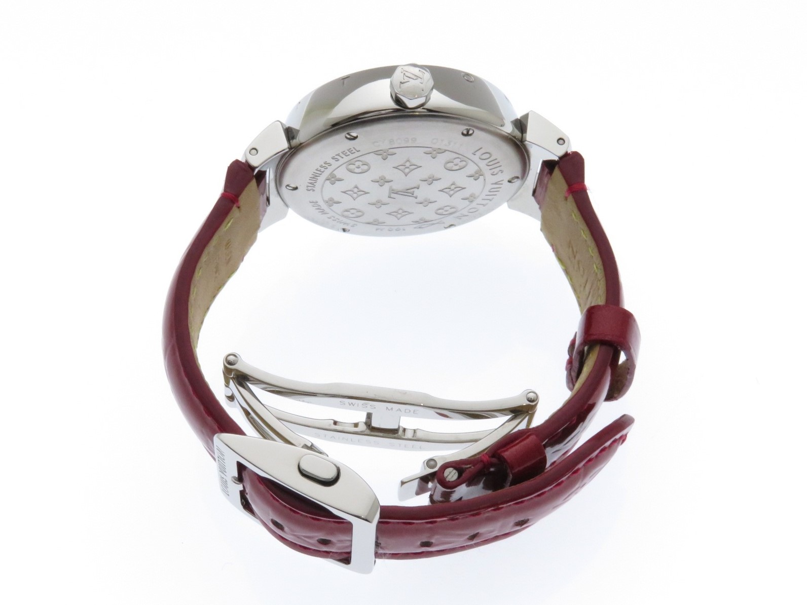Louis Vuitton ルイヴィトン 時計 タンブール Q1311 クオーツ カレンダー機能 ブラウン文字盤 Ss 革 女性用時計 430 の購入なら 質 の大黒屋 公式